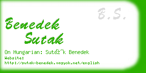 benedek sutak business card